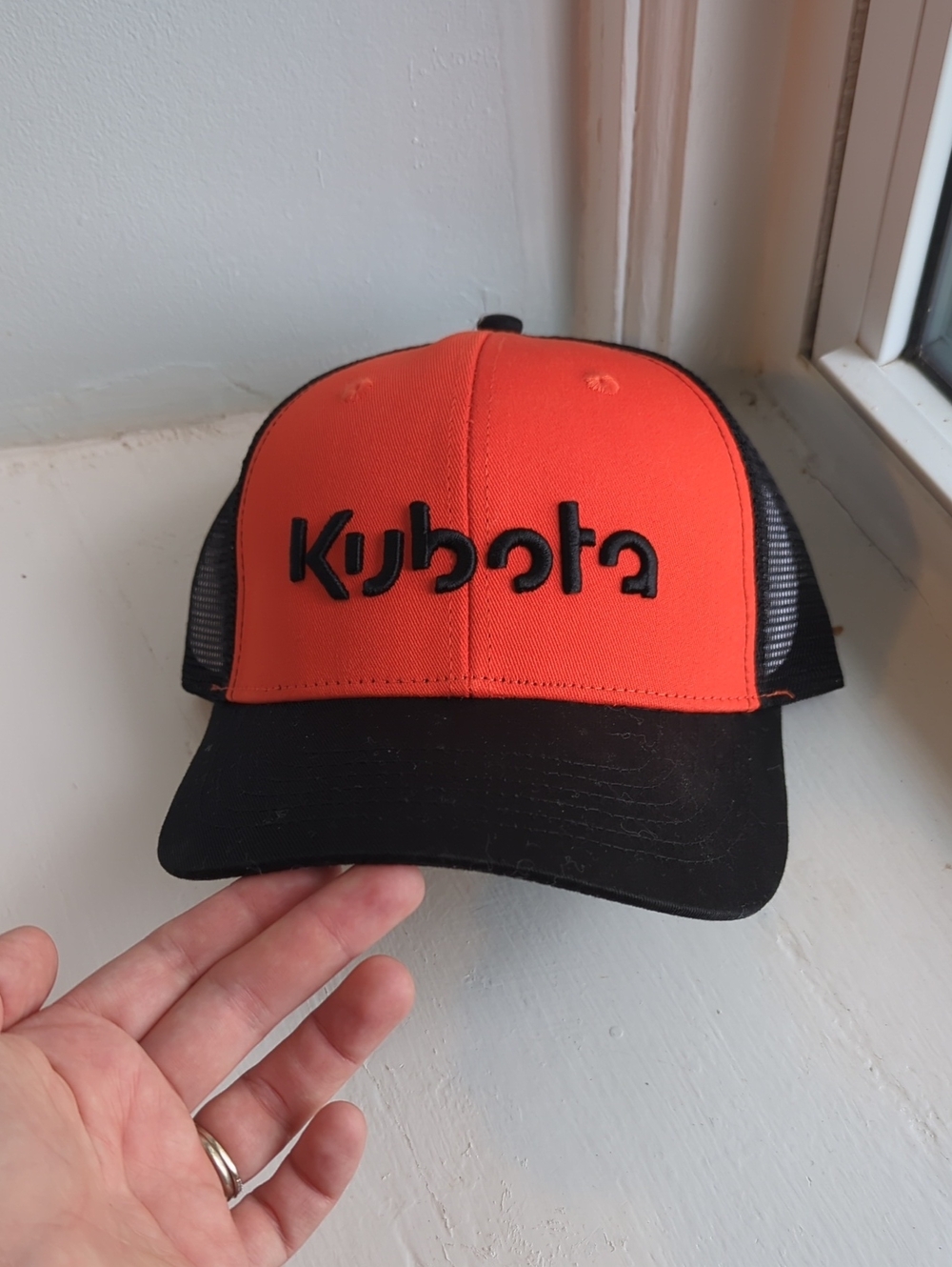 NWT Kubota Orange and Black Trucker Hat